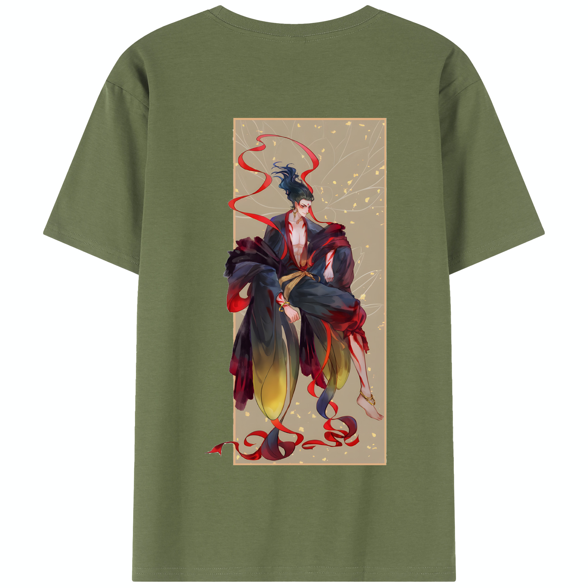 （画像用） Ne Zha 2 ナタ 魔童の大暴れ 綿100％半袖Tシャツ（背面プリント）